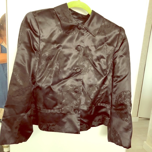 Vintage silk 1990s Jacket cropped - Picture 1 of 6